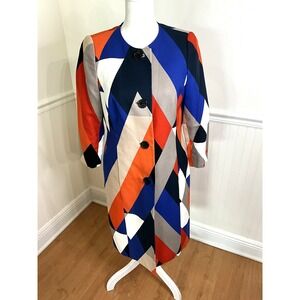 Anne Klein Suit Separate Lined Multi-Colored Coat Quiet Luxury Women Size‎ S